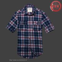 heren abercrombie fitch plaid lang overhemd diepblauw rood wit Kleren Aan hnr7l140